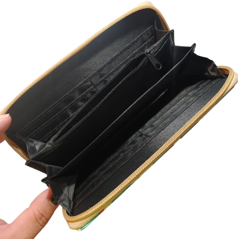 Cactus Print White Faux Leather Full Zip Wallet - Picture 2 of 5